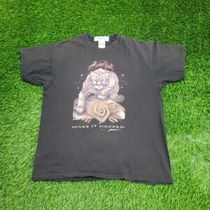 Vintage Animal Shirt L/XL 23x27 Cougar Black